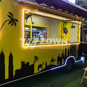 Yellow Custom Wrap <b>Electric</b> <b>BBQ</b> Food Truck LED Light Sign Mobile Fast Food Catering Vending Vehicle - Product Image 2