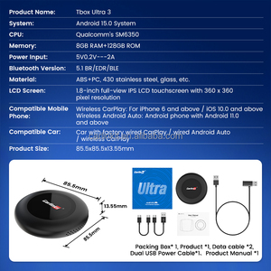 Carinkit Tbox ultra 3 Adaptador Inalámbrico Original para Carplay y Android Auto, Dongle 5G para Video y <span class=keywords><strong>TV</strong></span> <span class=keywords><strong>en</strong></span> el Auto, 4 <span class=keywords><strong>en</strong></span> 1, 8GB 128GB, Ai Box para BMW, YouTube - Product Image 4