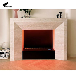 Tostone minimalista independiente travertino Natural chimenea para Villa sala de estar dormitorio entrada Interior mate - Product Image 5