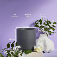 Bougie parfumée en cire de soja HUAMING, pot en céramique gris mat, aromathérapie de luxe, avec boîte cadeau personnalisée