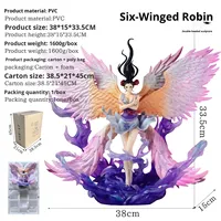Figurine d'action japonaise tendance, JT Sky Drawing Six-Winged Robin Angel Descending Double-Headed GK PVC Statue Model Figure