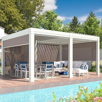 Pergola motorisée en aluminium sur mesure avec cadre thermolaqué, pergola d'extérieur pour l'ombrage, gazebo en aluminium, pavillon