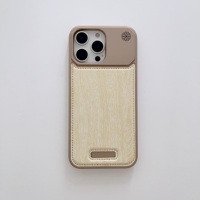 Coque de téléphone en cuir PU sans cadre en bois de style professionnel Design antichoc en métal magnétique Compatible avec pour iPhone 16 15 Plus XR 7