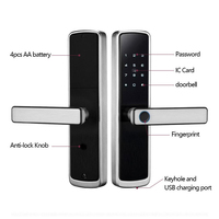 Serrure de porte intelligente connectée, étanche, avec contrôle à distance par mot de passe électronique Tuya, empreinte digitale numérique, pour maison intelligente