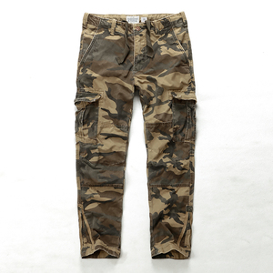 Pantalones Cargo de algodón 100% para hombre, <span class=keywords><strong>verde</strong></span> oliva, cintura alta, tela tejida holgada, rectos, oscuros, múltiples bolsillos, cremalleras en el tobillo, informales - Product Image 2