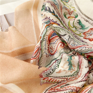 100x200cm冬の薄いカシミヤスカーフカラフルな羽柄ロングショール - Product Image 3