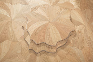 ตัวอย่างขนาดเล็ก 100 มม., ตัวอย่างขนาดใหญ่ 600 มม., พื้นไม้หรูหราพร้อมลวดลายดอกบัวหลากสีบนพื้นผิว, การออกแบบตกแต่งภายในที่สง่างาม - Product Image 4