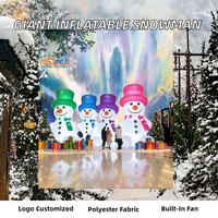 Bonhomme de neige gonflable géant lumineux à LED, chapeau haut-de-forme coloré, thème patriotique, pour centre commercial, Halloween, affichage intérieur/extérieur
