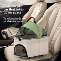 Poussette pour animaux de compagnie à double couche métallique, 4 roues, légère, pliable, détachable, portable, toutes saisons, capacité de 25 kg, pour chats et chiens, en plein air