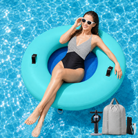 Fauteuil gonflable IHOME Drop Stitch, tube flottant pour rivière, bar flottant, fond en maille, 400 lb. Capacité pour les lacs, les piscines, les bateaux, les fêtes, à partir de 12 ans