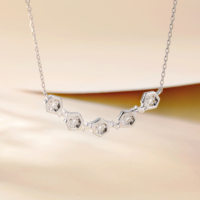 Collier pendentif en argent 925 avec zircon cubique taille ronde pour fiançailles, mariage, bijoux fins