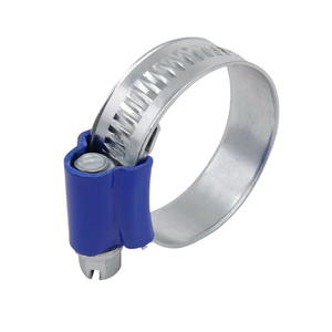 Abrazadera de manguera de cabeza azul tipo británico de venta directa de fábrica, abrazadera metálica de tubería de combustible con accionamiento de tornillo sin fin, abrazadera ajustable para manguera de agua - Product Image 4