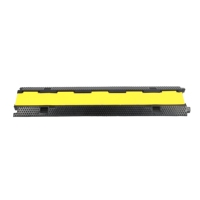 Protector de Cables de Goma y Plástico de 1 Canal, Negro+Amarillo, con 30 mm de Altura, para Uso en Interiores/Exteriores, Instalación Fija Portátil