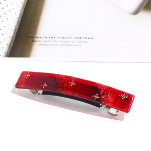 Barrette pour cheveux rectangle en plastique, pour filles, colorée, en acrylique, avec paillettes, strass, accessoire de coiffure, vente en gros, 1 pièce - Product Image 2
