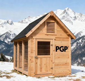 Custodia per cani pesante con piano in legno - Product Image 5