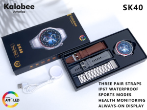 2025 Sk40 Kalobee Thông Minh Đồng Hồ Bt Cuộc Gọi 1.53Inch Màn Hình IP68 Không Thấm Nước Nhịp Tim Người Đàn Ông Ngoài Trời Thể Thao Smartwatch Với 3 Dây Đeo - Product Image 4