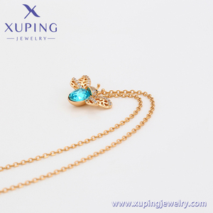 Collar A00770967 Xuping Jewelry con Colgante de Mariquita de Siete Estrellas, Diseño Creativo, Clásico y Lindo, Cristal Azul, 18K - Product Image 3