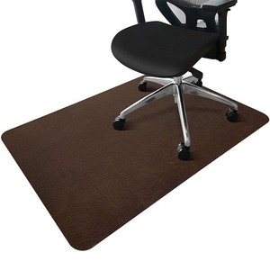 Office Chair <b>Mat</b> Rectangle Solid Color Light Gray Polyester Fiber Home Use Anti <b>Slip</b> Floor Protector - Product Image 2