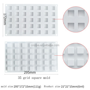 D5044 35 ızgara kare aşk köpük dondurma buz bloğu kafes Popsicle jöle çikolataları reçine kalıp silikon 3D kalıp - Product Image 4