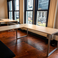 Table de réunion personnalisée de forme ronde, ovale, en L ou courbée, avec structure en acier, vente en gros, solution de bureau complète, fabricant