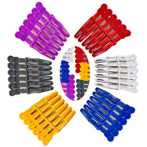 Pinza de pelo de cocodrilo para sujetar el pelo seccionado Pinza de cocodrilo Pinza de peluquería 6 piezas por paquete - Product Image 1