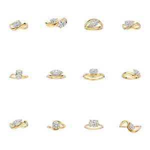 Anello Personalizzato in Oro Massiccio 14k 18k <span class=keywords><strong>D</strong></span> VVS Giallo Bianco Rosa Anello di Moda per Fidanzamento e Matrimonio con Moissanite Taglio a Pera per Donne - Product Image 4