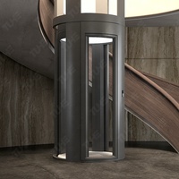 Petit ascenseur domestique personnalisable, ascenseur domestique en verre rond pour villa de luxe