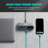 Chargeur rapide USB-C Super VOOC 2.0 405W, bloc de charge de type C, chargeur mural de bureau industriel pour ordinateur portable, matériau ignifuge, PD 140W