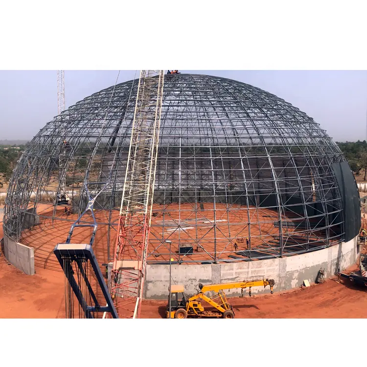 Большая пролетная стальная конструкция космическая рамка купол угольный хранилище здание