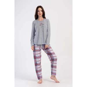Conjunto de Pijama KADIN P.SUPREM XXL con Cuello Redondo y Manga Larga, Diseño Ovalado - Gris Melange - Gris Melange - Product Image 1