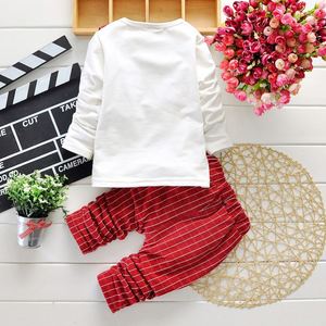 봄 가을 아기 소년 옷 정장 세트 신사 넥타이 격자 무늬 조끼 탑 바지 2PCS 파티웨어 소년 의류 - Product Image 5