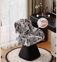 Chaise de maquillage moderne pivotante à 360 degrés, chaise rembourrée moderne avec accoudoirs pour chambre à coucher