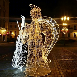 Angel Decorative <b>Light</b> with Winged Figure Design for Christmas Streets and Elegant Seasonal Illumination - Product Image 1
