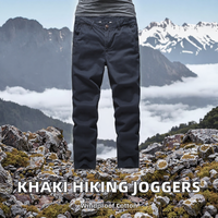 Pantalon cargo jogger pour homme, taille plus, coupe ample, en coton, avec bas élastique, coupe-vent, pour la randonnée en plein air, couleur kaki, décontracté, hiver
