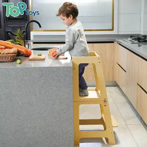 TOP Montessori torre di apprendimento Aiuti in cucina per bambini sgabello di sicurezza per bambini da attività per bambini regolabile 3 altezza torre in piedi per il bambino