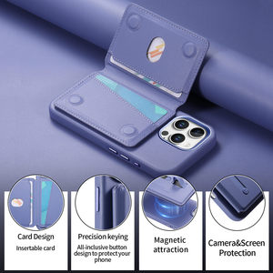 Étui magnétique en cuir pour iPhone avec <span class=keywords><strong>portefeuille</strong></span> magnétique puissant pour <span class=keywords><strong>Apple</strong></span> 17, 16, 15, 14, 13 Pro Plus - Product Image 4