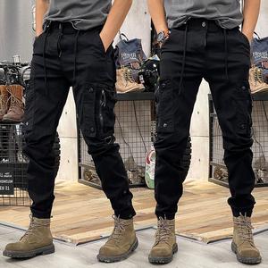 Pantalones Casuales de Moda Retro Americana para Hombre, Primavera-Otoño 2025, Pantalones de Pierna Recta con Cordones para Hombre - Product Image 2