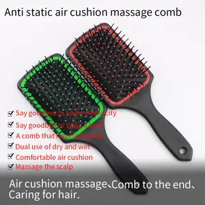 Ucuz fiyat ABS kürek havalandırma saç fırçası özel Logo kauçuk kolu masaj kürek Hairbrush kıvırcık ıslak veya kuru saç yumuşak fırça