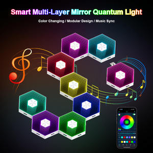 Lámpara de Pared Hexagonal Inteligente RGB LEDEAST NY-QCJ, Control Inalámbrico BLE, Luz LED Ambiental para Configuración de Juegos, Decoración de Interiores del Hogar - Product Image 3