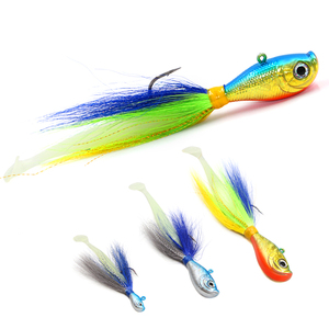 Leurre de pêche à queue de boucle pailletée, tête de gabarit d'eau salée, gabarit à queue de boucle 3oz - Product Image 5