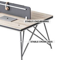 Nouvelle station de travail modulaire simple et moderne pour bureau, avec chaise, design industriel en bois et support pour ordinateur
