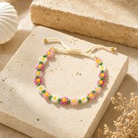 6 Buah Grosir Gelang Bunga Manik-Manik Buatan Tangan Gaya Boho untuk Wanita Perhiasan Manik-Manik Buatan Tangan Perhiasan Fashion Boho
