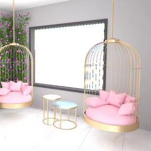 Modern Design Swing <b>Chair</b> Hotel Lobby Furniture Gilded Birdcage <b>Chair</b> Suspension Seat - Product Image 2