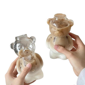 Tazza da Caffè da 320ML a Forma di Orsetto Stile Cartone Animato, Simpatico Bicchiere di Vetro con Cannuccia, Regali di Compleanno e Natale - Product Image 5