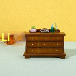 Miniatura DIY Retro Gabinete de nueve compartimentos Muebles de madera Accesorios de escena para casa de muñecas Juguetes para juego y almacenamiento JC DL477a - Product Image 4