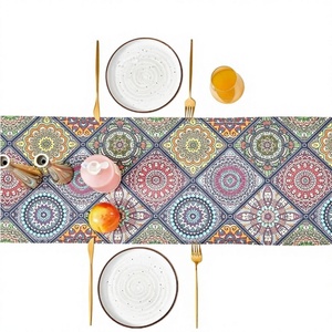 Chemin de table rustique vintage personnalisable, motif végétal imprimé, style bohème, nappe de mariage, décoration intérieure, haute qualité, épais - Product Image 3