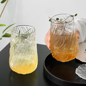 Preço barato Moda Alta Borosilicato Clear Glacier Textura Gelo Durável Bonito Latte Leite Copo Beber Copo De Café Caneca Suco - Product Image 5