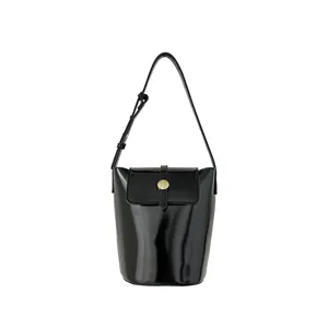レディースファッションPUレザーヴィンテージ脇の下バッグ新しい韓国のバケットバッグ小さな円筒形のハンドバッグ