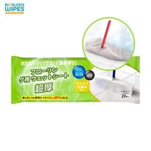 Biokleen Custom 20 Count 30x40cm Using Cleaning Wipes Floor Cleaning Disposable Microfiber Mop Wet Floor Wipes with Hole