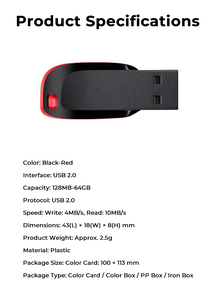 แฟลชไดรฟ์ USB 2.0 แบบหมุนได้ รุ่นใหม่ MOQ ต่ำ ความจุ 128MB-64GB สีดำ-แดง ราคาคุ้มค่า สำหรับธุรกิจขนาดเล็ก สั่งซื้อจำนวนมาก รับประกัน 2 ปี - Product Image 3